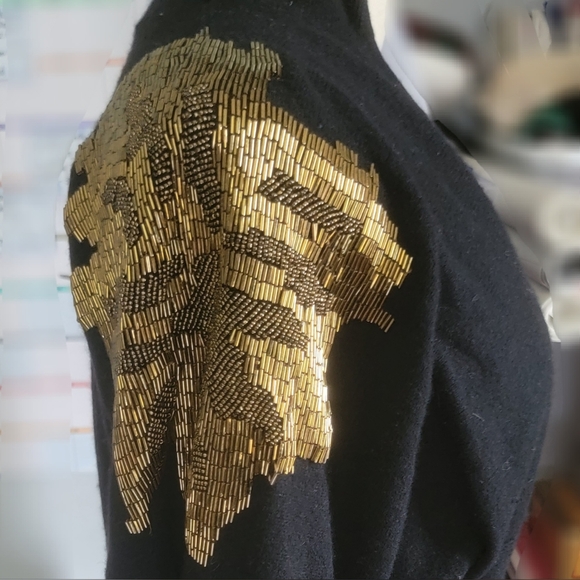 Spree International Gold Beaded Lambswool Large sweater - Picture 4 of 9